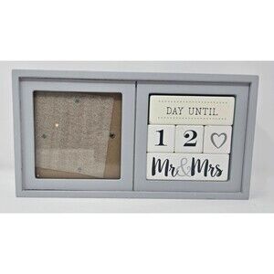 Malden Wedding Countdown Calendar Block Set 4x4 Photo Frame Mr&Mrs Gray